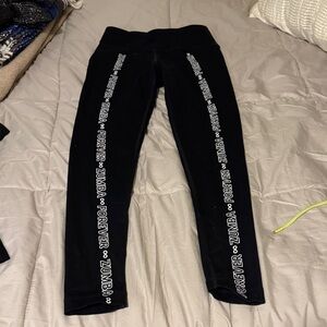 Zumba Fitness Black Leggings with White Text